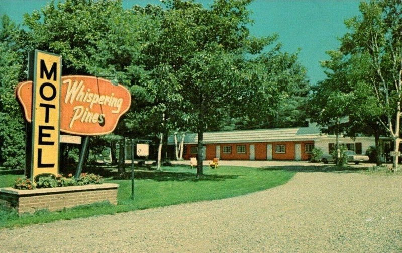 Whispering Pines Motel - Vintage Postcard